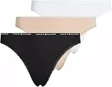 Tommy Hilfiger Pack de 3 Braguitas Tipo Bikini con Encaje para Mujer, Multicolor (Misty Blush / White / Black), S
