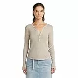 G-STAR Deep V Slim LS Wmn Camiseta, Beige (Dk Brick GD D26140-d968-d848), XS Mujeres