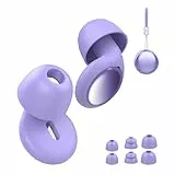 VKROBAG Tapones Oidos Ruido Dormir, Tapones Oidos Cancelacion de Ruido de Silicona 35dB, Morado oscuro