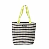 Mr. Wonderful - Bolsa estampada rayas - Blanco y negro - Bolsa de mujer - Bolsa de viaje y playa
