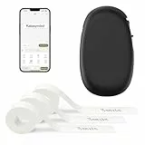 SUPVAN E10 Etiquetadora Pack Económico con 3 Etiquetas Adhesivas Impermeable (15mm x 6m), Smart App con 150+ Diseños y 700+ Iconos, para el Hogar, la Escuela y la Oficina, Negro