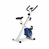 Ultrasport Design Bicicleta estática de Fitness sillin de Gel, portabidones, Pantalla LCD, sensores de Pulso, compacta y Plegable, Carga máxima 110 kg, Adultos Unisex, Azul Marino, F-Bike Diseã±o