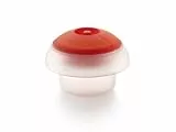 Lékué Molde Cocedor de huevos para microondas y baño maría, silicona platino Translúcido, Cilíndrico