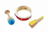 Hape Set de Percusión Júnior | Juguetes Musicales de Madera | Incluye Pandereta, Maraca y Castañuelas | para Niños de 12 Meses+