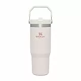 Stanley Flip Straw Tumbler 1.0 Botella Agua con Pajita 0.89L - Conserva el Frío 12 Horas - Termo Agua Fria - Acero Inoxidable - Sin BPA - Fácil de llevar - Apta Para Lavavajillas - Rose Quartz