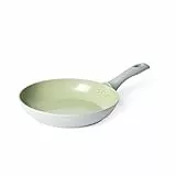 Salter BW09277 Earth Sartén de 24cm - Revestimiento Cerámico Antiadherente Saludable, Sin PFAS, Para Inducción, Aluminio, Para Huevos, Fácil Limpieza, Sin PFOA/PTFE, Mango que no Calienta, Verde/Gris