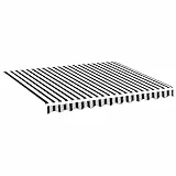 vidaXL Tela de Repuesto para Toldo Parte Superior Dosel Lona Recambio Jardín Patio Terraza Balcón Parasol Refugio Gris Antracita y Blanco 3x2,5 m