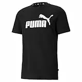 Puma Ess Logo Tee Camiseta de Deporte, Black, L Hombre