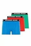 Antonio Rossi (Paquete de 3/6) Boxers Ajustados para Hombre | Calzoncillos Tipo Bóxer Con Cintura Elástica | Suaves y Transpirables para Uso Diario