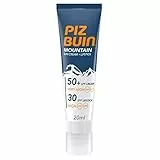 Piz Buin Mountain Sun Cream 50 SPF + Lipstick 30 SPF (20 ml), producto 2 en 1 con protección solar para deportes de alta montaña, protector solar facial 50 y protector labial 30