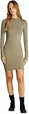 Calvin Klein Vestido Mujer Logo Elastic Milano Manga Larga, Beige (Nordic Dust), L