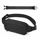 Cozary Riñonera Hombre y Mujer - Canguro Grande con Cinturón Ajustable y Extensión - 4 Compartimentos con Cremallera - Ideal para Running, Moto, Senderismo y Actividades al Aire Libre