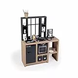 Smoby -Cocina Infantil Loft, Diseño Industrial, Amplias Funciones de Juego, Área Cocina, Fregadero, Horno, Nevera, Máquina Café, 32 Accesorios, Juguete Niños Niñas A Partir de 3 años (7600312600)