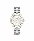Lacoste Reloj Analógico de Cuarzo para Mujer Colección Santorini con Correa de Acero Inoxidable Plateada - 2001370