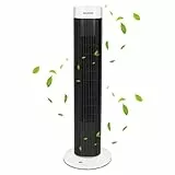 Aigostar Ben - Ventilador de Torre, 3 Velocidades, Oscilación de 85º, Silencioso, Temporizador 120 min, Diseño Compacto, Fácil Instalación, 76 cm de Alto. Ventilador de Pie Portátil 45W