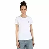 Calvin Klein Camisetas de Manga Corta Pack de 2 Mujer Monologo Slim, Multicolor (Leek Green/Bright White), XS