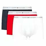 Tommy Hilfiger Pack de 3 Calzoncillos Bóxer Trunks para Hombre Ropa Interior, Multicolor (Desert Sky/White/Primary Red), L