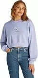 Calvin Klein Sudadera Mujer Shadow Graphic Crewneck Cropped, Morado (Persian Violet), XL