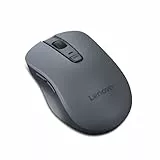 Lenovo WL310 - Ratón Inalámbrico Bluetooth (Silencioso, Sensor Óptico Rojo, 6 Botones, Rueda Scroll, Bluetooth 5.0) Incluye Batería - Color Gris