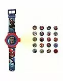 LEXIBOOK Reloj Correa Ajustable Pantalla Digital con 20 proyecciones de Spider-Man-para Niños-Rojo y Azul