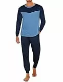 Marvmys Pijama Hombre Invierno 100% Algodón Pijamas de Hombre Manga Larga Conjunto de Pijama Hombre Largo 2 Piezas Camisa y Pantalones de Pijama S-XXL