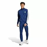 adidas Hombre SPORTSWEAR BASIC 3 STRIPES TRICOT TRACKSUIT, Dark Blue, L