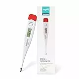EUROPAPA TermÓMetro Digital Para BebÉS, Niños Y Adultos, TermÓMetro Oral, Axilar O Rectal, Impermeable, Con Alarma De Fiebre (Rojo)
