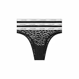 Calvin Klein Pack de 3 Braguitas Tipo Tanga con Encaje para Mujer, Negro (Black/Black/Black), S