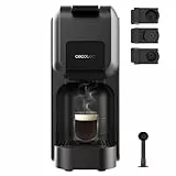 Cecotec Cafetera Cápsulas Express Compacta FreeStyle Compact Black. 1350W, 20 Bares, Apta para Café Molido, Dolce Gusto, Nespresso y K-fee, Depósito Extraíble de 800ml, Apagado Automático