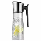 WMF Basic - Jarra de agua de 1,5l de cristal con asa, altura 31cm y sistema Close Up, tapón con cierre de seguridad color negro