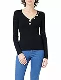 Morgan Jersey de manga larga punto fino botones Negro TG