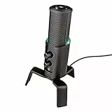 Trust Gaming GXT 258 Fyru Micrófono Gaming USB 4 en 1, Micro con Luces LED, 4 Patrones de Grabación, Micrófono PC para Podcasts, Vlogs, Streaming, Youtube, Twitch, PS4, PS5 - Negro