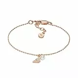 Emporio Armani Pulsera para Las Extensiones de Las Mujeres Core, Longitud: 151mm+34mm, Ancho: 8.6mm, Altura: 4mm Rose Gold Sterling Silver Pulsera, EG3575221, Oro Mantequilla