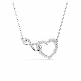 Swarovski Colgante Hyperbola, Corazón y símbolo del infinito, Blanco, Baño de rodio