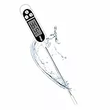 Jsdoin Termómetro Digital de Cocina, LCD Termómetro de Cocina con Sonda Larga, Termómetro Doméstico para Carne, BBQ, Comida, Horno, Liquidos, Aceite, Agua