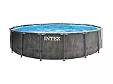 Intex 26742NP - Piscina Desmontable, 457x122 cm, con depuradora Cartucho, 3.785 litros/Hora, Filtro Cartucho Tipo A, Piscina Greywood Prism Frame, 16.805 litros, Piscina para 6 Personas