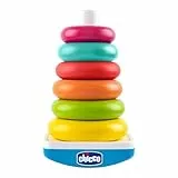 Chicco Juego Torre de Anillos, Juego con Base oscilante al Toque y 6 Anillos de Colores apilables, Juegos para Niños, Juegos educativos, Desarrolla la coordinación y el Movimiento, 9-36 Meses