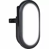 Luceco Aplique de pared ovalado, 5W, IP54, negro