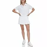 DKNY Tech Pique-Polo Manga Corta, Blanco, XS Mujeres