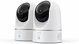 eufy Security IndoorCam Camara vigilancia WiFi Interior, 2-Pack, 2K Pan & Tilt, Reconocimiento de Personas, con Asistente de Voz