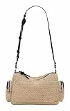 Desigual Logo Raffia Shoulder Bag Natural