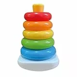 Jugatoys - Juego pirámide con Aros apilables - Juguete Educativo para Bebes - Juego para apilar - 5 Aros con Distintos tamaños y Colores - con Sonido y balanceo - Tamaño 20 cm - Desarrollo cognitivo
