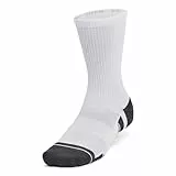 Under Armour Hombre Paquete De 3 Calcetines Deportivos Técnicos De Alto Rendimiento, White/Jet Gray, M