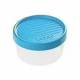 Tatay Fiambrera de Alimentos, Hermética, 0.5L de Capacidad, Tapa de Rosca, Libre de BPA, Apto Microondas y Lavavajillas, Color Azul. Medidas: 12 x 12 x 6,6 cm