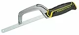 STANLEY Mini Sierra, Armadura Metálica, longitud 300mm, Mango Sintético, Hoja Ajustable y Compatible con otras Hojas, 24 Dientes por Pulgada, 0-15-211