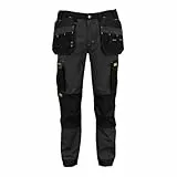 DEWALT Albany Trousers Pantalones de utilidades de Trabajo, Gris/Negro, 32W x 29L para Hombre