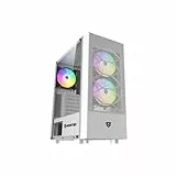 Nfortec Caelum Caja PC Gaming ATX con Frontal mallado, 3 Ventiladores RGB, Cristal Templado, filtros Antipolvo, USB-C – Color Blanco