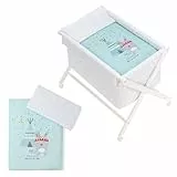 Interbaby 92082-58 - Minicuna de Madera con Textil Tipi Oso Menta, unisex, Universo rosa