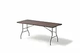 KG KITGARDEN Mesa Plegable Portátil Multifuncional, 180x74x74cm, Imitación a Madera, Marrón