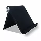Soporte Universal Reforzado Ajustable para Móvil Lector Libros Electrónico Tablet 4”-10.4” Multiángulo 0-100 Grados Diseño de Mesa Compatible con Apple (iPhone-iPad) Samsung Huawei Xiaomi (NEGRO)